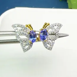 Stud -oorbellen sieraden voor vrouw met natuurlijke tanzanite edelsteen 3 mm earring cadeau bruiloftsfeestje dating