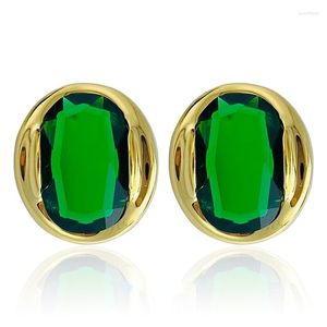 Stud Earrings sieraden voor vrouwen 2022 Piercingverklaring Emerald Green Woman Earring Accessoires Bijouterie vrouwelijk jaar cadeau