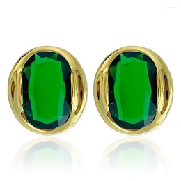 Stud Earrings sieraden voor vrouwen 2024 Piercingverklaring Emerald Green Woman Earring Accessoires Bijouterie vrouwelijk jaar cadeau