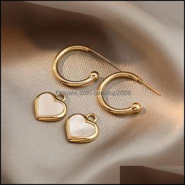 Boucles d'oreilles bijoux couleur or coeur rond cercle boucle d'oreille pour femmes cadeau mode fête Brincos livraison directe 2021 Qnhwo