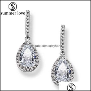 Boucles D'oreilles Bijoux Nouvelle Arrivée 3A Cubic Zirconia Waterdrop Boucle D'oreille Pour Les Femmes Petit Cristal Élégant Or Rose Teardrop Brid Dhcqd