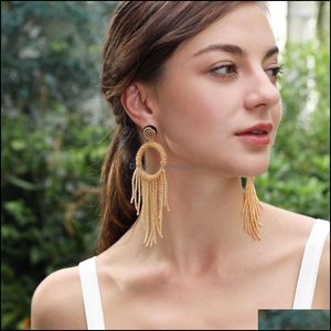 Stud Earrings sieraden S1773 Boheemse mode handgeweven minderheid kralen oorbel cirkel kralen kwamen drop levering 2021 kdcqg