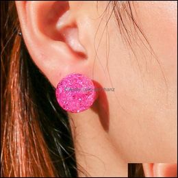 Pendientes de tuerca Joyería S1869 Europa Moda Linda bola de cristal de doble cara Rhinstone Drop Entrega 2021 7Wc2R