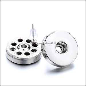 Stud -oorbellen sieraden eenvoudige sier geplateerde 12 mm 18 mm snapknop voor vrouwelijke mannen snaps knoppen drop levering 2021 dhguq