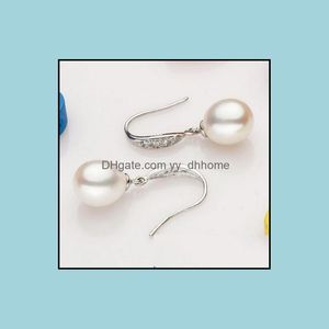 Boucles d'oreilles à tige Bijoux en gros 9-10 mm 925 Sier Perle naturelle en forme de goutte Ms001 Drop Delivery 2021 Mtpqk