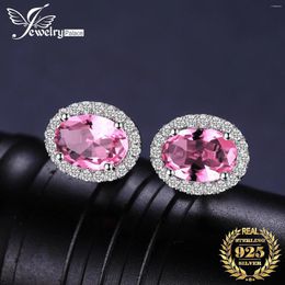 Stud Earrings JewelryPalace 2.1CT Oval Creat Pink Sapphire 925 Sterling Silver For Women Gemstone Fine Jewelry Anniversary Gift