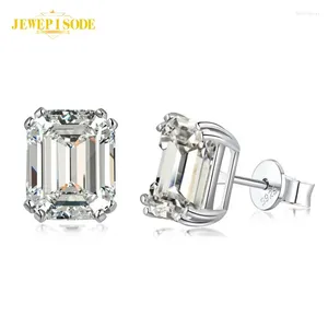 Stud -oorbellen Joodpisode 925 Sterling Silver 4ct Emerald Cut High Carbon Diamond Women Wedding Ear Sieraden Drop