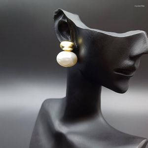 Pendientes de tuerca JICAI, pendientes para mujer, a la moda, elegantes y dulces abalorios, doble perla, tendencia para mujeres jóvenes, bohemio perforado