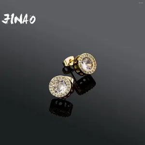 Boucles d'oreilles Jinao 2024 Micro-pavé grand CZ Design Crystals de haute qualité 5a Boucle d'oreille en zircon cube Bijoux pour hommes et femmes pour cadeau