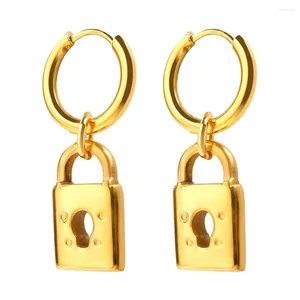 Stud Oorbellen JINHUI Rvs Hangslot Hanger Oorbel Sleutelgat Holle Goud Kleur Groothandel Hiphop Punk Voor Vrouwen Sieraden Geschenken