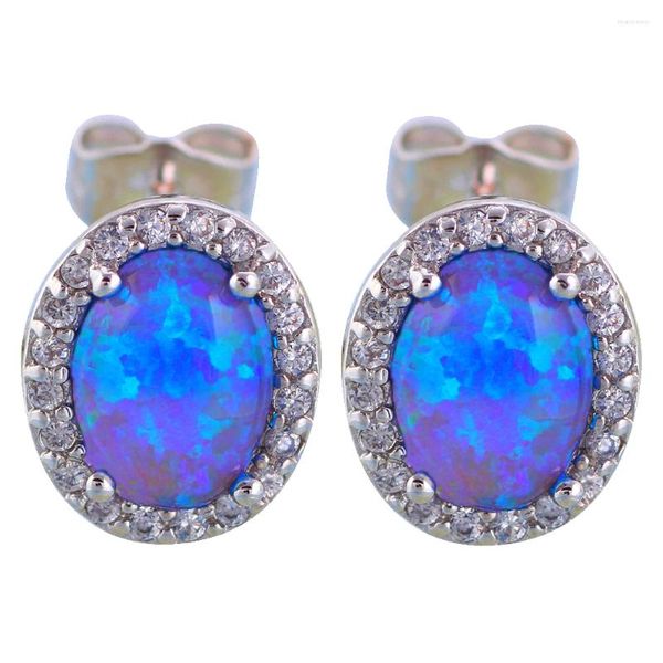 Pendientes de semental JLE-589 Joyería de moda Joya de moda Oval Opal Post para mujeres Regalo de Navidad