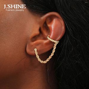 Boucles d'oreilles Jshine Gold Color Twist Chain épais Punk avec oreille-oreilles Piercing Catilage Fashion Bijoux accessoires