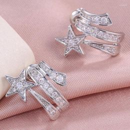 Boucles d'oreilles JUWANG luxe pour femmes zircon cubique étoile boucle d'oreille irrégulière bijoux de mode Pendientes amis cadeaux