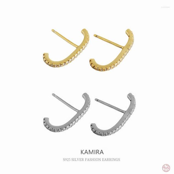 Boucles d'oreilles KAMIRA véritable 925 en argent Sterling mode Chic barre pierre pour femmes adolescent gothique breloques cubain bijoux cadeau accessoires