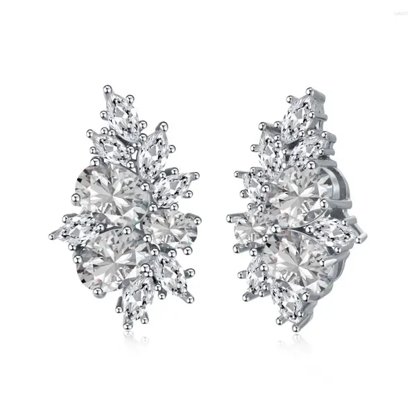 Karloch – boucles d'oreilles en argent pur S925 pour femmes, clous d'oreilles légers de luxe, à la mode, dîner, petits yeux de cheval Premium, Zircon ovale