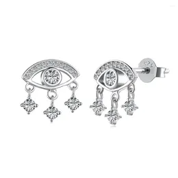 Pendientes Karloch S925 De Plata De Ley, Conjunto Único De Ojo De Diablo Con Luz De Diamante, Diseño Versátil De Lujo Para Chica