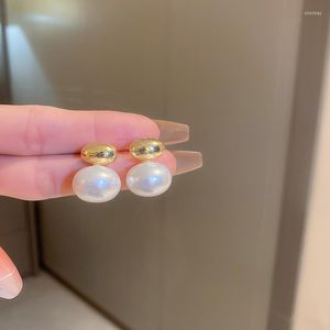 Stud -oorbellen Katin Classic Imitatie Pearl Metal Sphere Feample Oor Studs Onregelmatige Fine Jewelry Accessoire Girlfriend Gifts