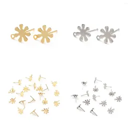 Boucles d'oreilles Kissitty 200 pièces couleur or plaqué forme de fleur résultats en acier inoxydable avec épingle bijoux à bricoler soi-même