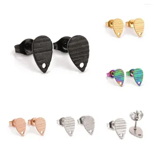Boucles d'oreilles Kissitty 5 couleurs rainurées en forme de larme en acier inoxydable, résultats de boucles d'oreilles, accessoires de bricolage, bijoux