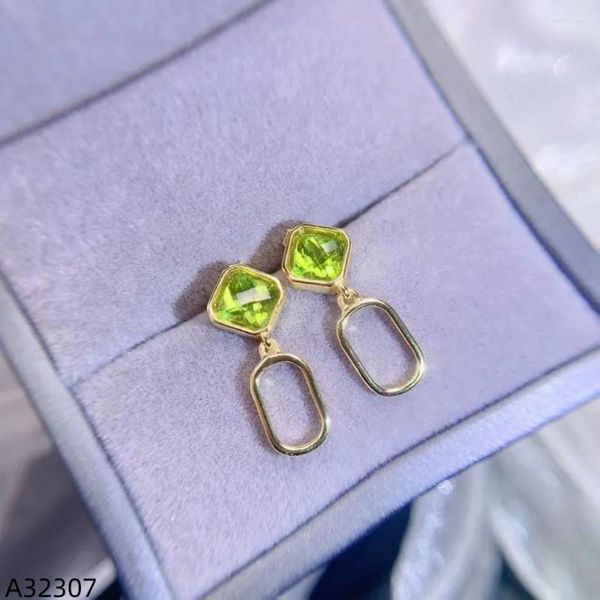 Boucles d'oreilles KJJEAXCMY marque Boutique bijoux 925 en argent Sterling naturel Olivine pierres précieuses femmes