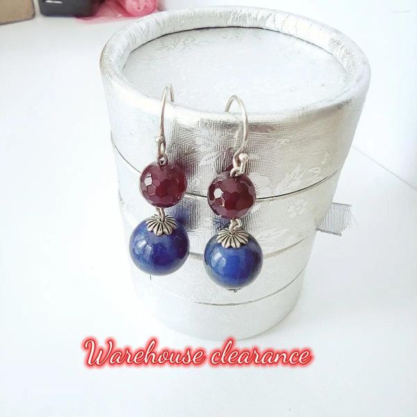 Boucles d'oreilles KJJEAXCMY Marque Boutique Bijoux 925 Argent Sterling Incrusté De Lapis Lazuli Naturel Femmes Exagérées Filles Ancien