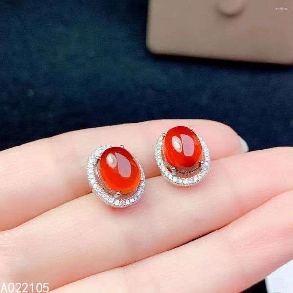 Pendientes de tuerca KJJEAXCMY joyería fina de Plata de Ley 925 con incrustaciones de granate Penta Natural para mujeres Noble huevo cara gema pendientes Suppo