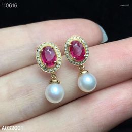 Boucles d'oreilles KJJEAXCMY bijoux fins rubis naturel perle 925 en argent Sterling femmes clous d'oreilles Support Test luxe