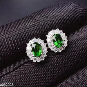 Boucles d'oreilles KJJEAXCMY bijoux fins Diopside naturel 925 en argent Sterling femmes pierres précieuses clous d'oreille Support Test belle