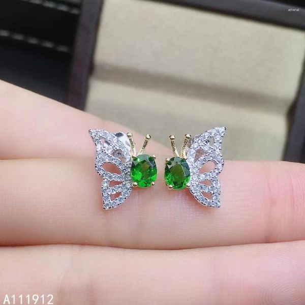 Boucles d'oreilles KJJEAXCMY bijoux fins Diopside naturel 925 en argent Sterling femmes clous d'oreilles Support Test exquis