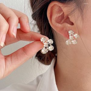 Boucles d'oreilles Stud Korea Butterfly for Women 2023 Tendance Exquise Shell Fleurs d'oreille Boucle Boule d'Oreille bijoux