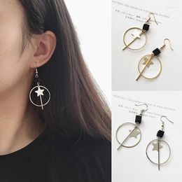 Stud Oorbellen Korea Mode Vrouwen 2024 Kwastje Vierkante Houten Doos Ster Cirkel Dame Sieraden Accessoires Groothandel