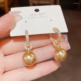 Boucles d'oreilles Style coréen et japonais, bijoux en perles pour femmes, accessoires de mode, zircone délicate