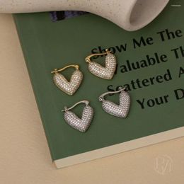 Stud Oorbellen KoreaJapanse Stijl Sieraden Zirconia Hart Voor Vrouwen Mode Accessoires Delicaat Kristal