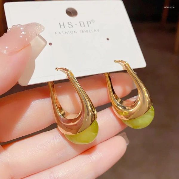 Pendientes de tuerca de estilo coreano para mujer, joyería elegante geométrica, accesorios de moda, huecos delicados