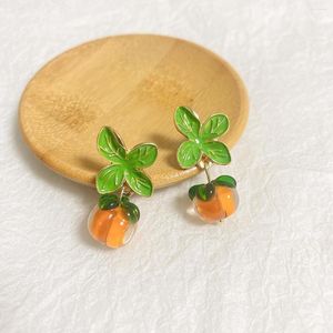 Stud Oorbellen Koreaanse Legering Delicate Persimmon Lucky Leuke Candy Kleur Drop Sieraden Voor Vrouwen Mode Little Fresh Party