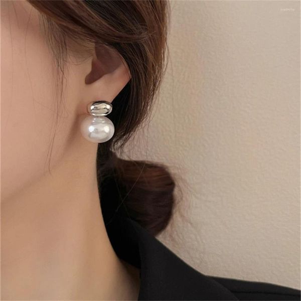 Pendientes de sementales Diseño coreano imitación de perlas Diseñador de lujo Joyería de acero inoxidable para mujer Pendientes Antes de San Valentín regalo