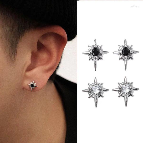 Boucles d'oreilles à clous en forme d'étoile en Zircon noir, mode coréenne, pour femmes, manchettes d'oreilles tendance, Piercing, accessoires pour adolescents, 2024