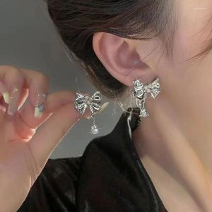 Boucles d'oreilles à étalons de mode coréen Drop Drop Women's Luxury Shiny Cubic Zirconia Tassel Gifts Party Wholesale