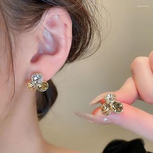 Boucles d'oreilles en strass triangulaires pour femmes, mode coréenne, bijoux de fête exquis