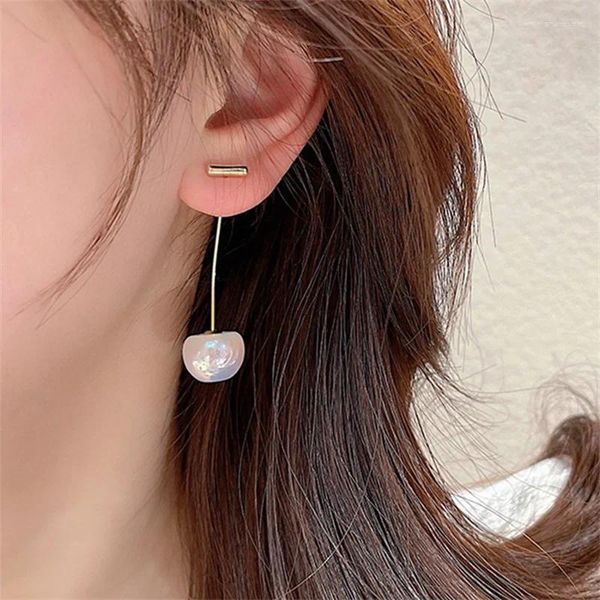 Pendientes de tuerca Moda coreana Sirena simple Ji Perla Cereza para mujeres Niñas Personalidad Tendencia creativa Temperamento Joyería que combina con todo