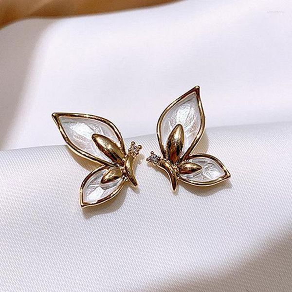 Boucles d'oreilles coréennes petit papillon pour femmes, bijoux tendance, Design Unique français, féerique, vente en gros