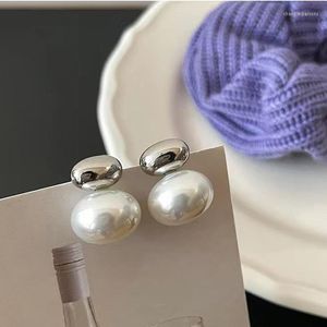 Boucles d'oreilles à tige Style coréen mode élégant doux breloques Double perle pour les femmes jeunes dames tendance percé paire oreille bijoux