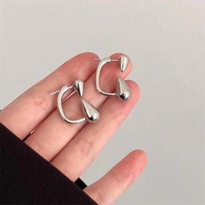 Boucles d'oreilles Style coréen pour femmes, bijoux d'oreille géométriques carrés, couleur argent, percés, Design Unique spécial, cadeau