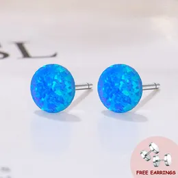 Stud -oorbellen Koreaanse stijl met Opal Gemstone 925 Silver Jewelry For Women Wedding Engagement Party Promise Bridal Gift Ornament