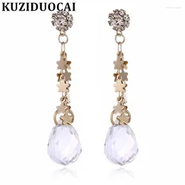 Stud-oorbellen kuziduocai mode-sieraden zullen geen zirkoon kristal zonnebloem ster druppel kwellen voor vrouwen brincos e-702
