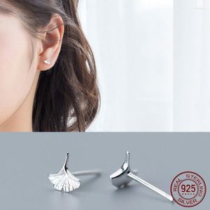 Stud -oorbellen la monada voor vrouwen zilver 925 minimalistische ginkgo blad boete in sieraden goud