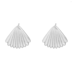 Stud Earrings Ladies 925 Sterling Silver White Gold Scallop Shell European en American Fashion Jewelry Cadeau