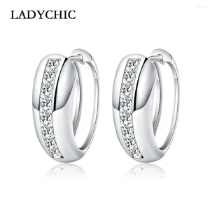 Stud Oorbellen LADYCHIC Stijl Kristal Vrouwen Zilver Kleur Hoog Gepolijst Kubieke Zirkoon Mode Dainty Groothandel LE1002