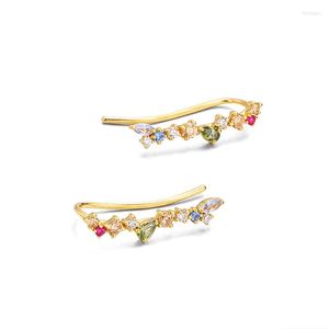 Pendientes LAMOON Ear Cuffs Pendiente de plata de ley 925 para mujer Color Zircon Cuff K Chapado en oro Accesorios de joyería Regalo EI166