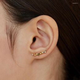 Stud -oorbellen Lamoon Ear Mops for Women 925 Sterling Silver Earring Kleur Zirkon Cuff K Golden vergulde sieraden Accessoires Geschenk